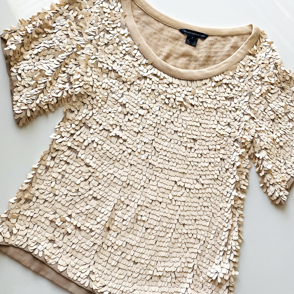 FRENCH CONNECTION IVORY TOP SIZE 2 WOMEN